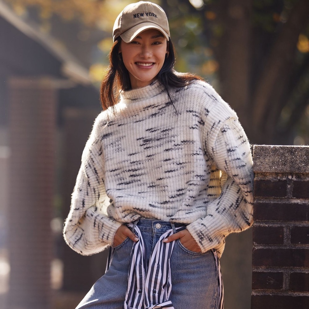 Cozy Black and White Knit Sweater
